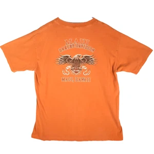 Vintage 2005 Harley Davidson Greenville Maui Hawaii Größe XL Orange Made In USA - Bild 1 von 16