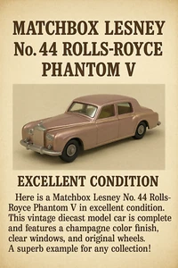 Matchbox Vintage Lesney #44 Rolls Royce Phantom V - Great Condition - Picture 1 of 6