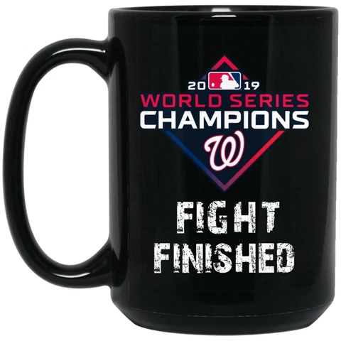 World Series Champions Washington Nationals Black 15 oz Ceramic Coffee Mug Cup Cover
