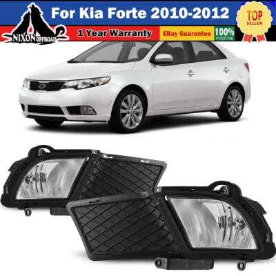 Fog Lights Bumper Driving Lamps Pair For 2010-2012 Kia Forte Clear Lens Chrome - Image 1 of 4