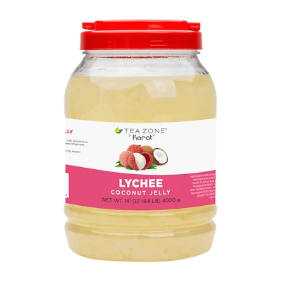 Tea Zone Lychee Coconut Jelly (B2005, 8.8 lbs) for Boba/Milk Tea or Smoothies