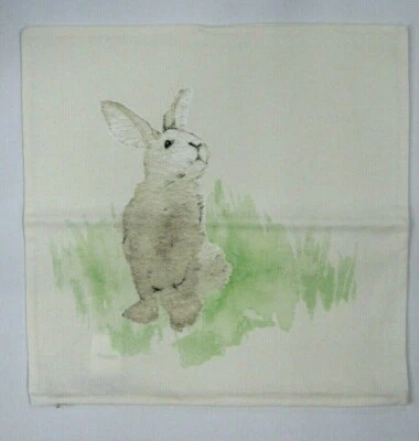 Pottery Barn Hill Top Garden Bunny Rabbit Pillow Cover 18" sq #A159 - Image 1 of 4