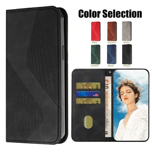 For Samsung S25 Edge Plus Ultra S24FE S23 S22 S21 Case Leather Flip Wallet Cover - Picture 1 of 50