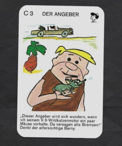 1967 German Hanna-Barbera The FLINTSTONES #C3 Barney Rubble Card NM