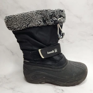 Kamik Black Snowboots Snow Boots Winter Rain Waterproof Boys Youth 1 - Picture 1 of 9