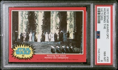 1977 O-PEE-CHEE OPC STAR WARS #90 HONORING THE VICTORS PSA 8 NM-MINT RARE - Image 1 of 2