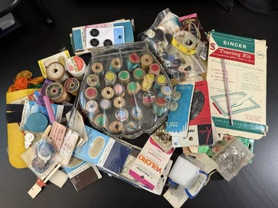 Лот товаров для винтажного шитья Singer Dritz Traum Talon Wright's J&P Coates и многое другое - Изображение 1 из 4