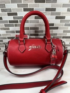 GUESS CHERRY COLOR BARREL BAG CHERRY CRARM CROSSBODY/SHOULDER BAG - Picture 1 of 10