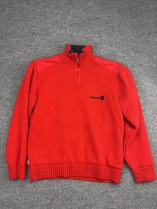Rossignol Mens Medium Red Half Zip Sweater Wool Blend Wind Guard Ski Pullover - Picture 1 of 11