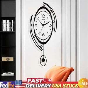 Large Nordic Wall Round Clock 3D Creative Clocks Wall Home Living Room Decor - Picture 1 of 17