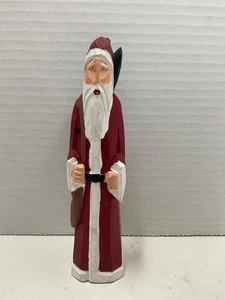 6,5" große viktorianische hölzerne dünne Bleistift Weihnachtsmänner Weihnachtsfiguren - Bild 1 von 4