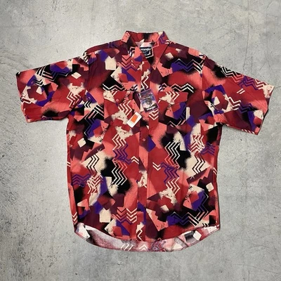 Camisa Occidental Azteca 17.5 Vintage Años 90 Wrangler Checotah Corte Vaquero XL Colas Largas Foto 1 de 4