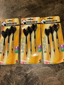 3 Confezioni 1999 Unicorno Punta Morbida EZ 110 Precisione Ottone Freccette Inglese Vintage Nuovo con scatola - Foto 1 di 5