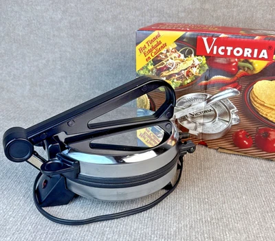 Máquina de tortillas eléctrica Vitantonio de colección y prensa de tacos de maíz de hierro fundido Victoria de 8" Foto 1 de 4