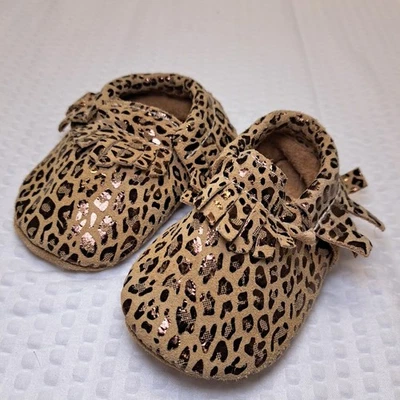 Baby Girl Animal Print Moccassins Size 6-12m - Image 1 of 3