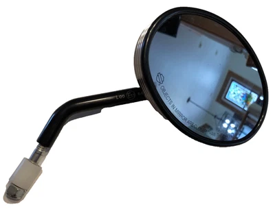 Espejo retrovisor derecho domo corte borde OEM negro Harley Softail Dyna Sportster P/N 56000090 Foto 1 de 4