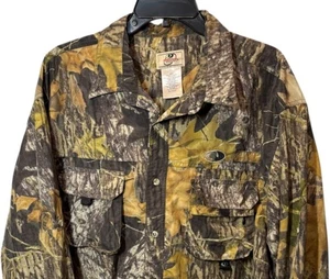 Mossy Oak Men's XL Camo button front shirt /  Jacket treklite nylon pockets - Picture 1 of 11