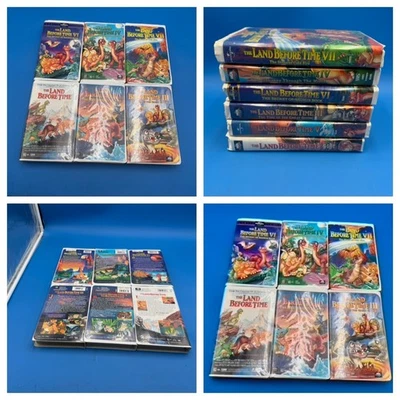 Land Before Time VHS Clamshell Lot 6 OG+III-IV-V-VI-VII Excellent Shape LOOK - Image 1 of 4