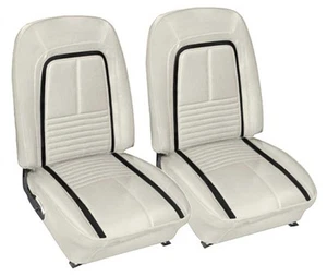 1967 Camaro; Front Bucket Seat Upholstery; Deluxe Interior; Parchment - Picture 1 of 1