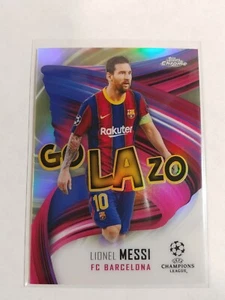 2020-21 Topps Chrome UEFA Go Lazo Refractor Lionel Messi Barcelona - Picture 1 of 2