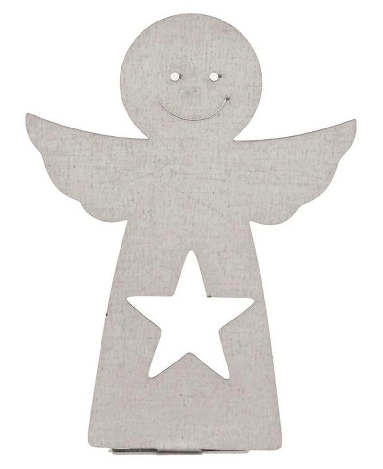 Angelo Di Lamiera Ccciaio, Color Argento 8,2x5,6x2cm Decorazione Tavolo Rialzo - Immagine 1 di 1