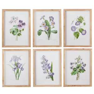 15.75" Floral Framed Print Set of 6, Floral Wall Art Framed Canvas Wall Art Home - Picture 1 of 3