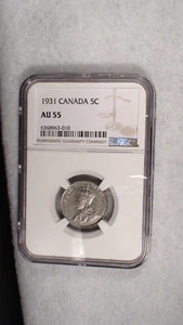 1931 Canada Five Cents NGC AU55 ABOUT UNCIRCULATED 5C Coin PRICED TO SELL NOW! - Picture 1 of 4