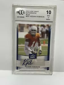 2012 Leaf Draft Auto blau Keenan Robinson #KR1 Rookie BCCG 10 bewertet NEUWERTIG RC - Bild 1 von 4