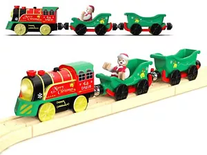 Christmas Train Set for Toddlers Electric Train Toys for Wooden Tracks Batter... - Picture 1 of 9