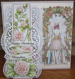 HANDMADE LUXURY PERSONALISED DAUGHTER 21ST BIRTHDAY CARD A PRETTY LADY SHOPPING - Picture 1 of 7