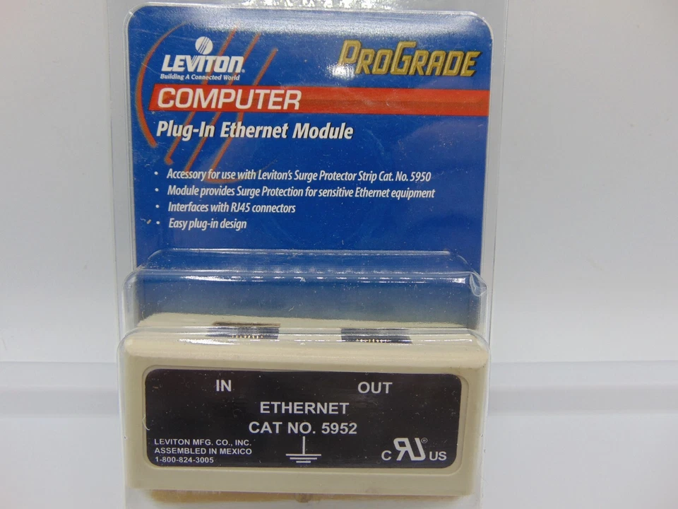 Leviton Prograde Computer Plug in Ethernet Module Cat No. 5952 New for 5950 Surg - Image 1 of 4