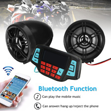 2X Motorcycle Handlebar Audio System Bluetooth Usb Sd Fm Radio Mp3 Speakers 12V