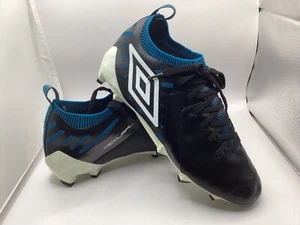 UMBRO MEDUSAE II ELITE HG FOOTBALL  BOOTS SIZE 6.5UK BNWT  Genuine BLACK BLUE - Picture 1 of 6