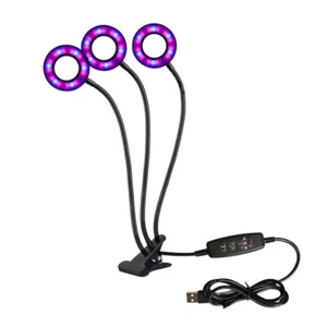 30W LED Clip Clamp Light Plant Grow Lamp Button USB Plug-in Dimmable Adjustable - Picture 1 of 20