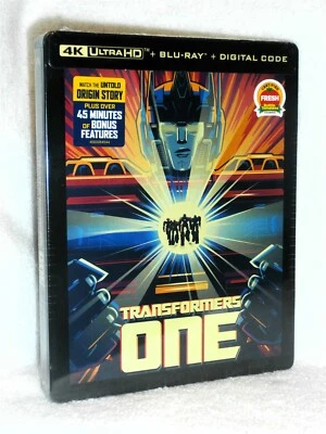 Transformers One (4K/Blu-ray 2024 STEELBOOK) Chris Hemsworth origin story action - Image 1 of 4