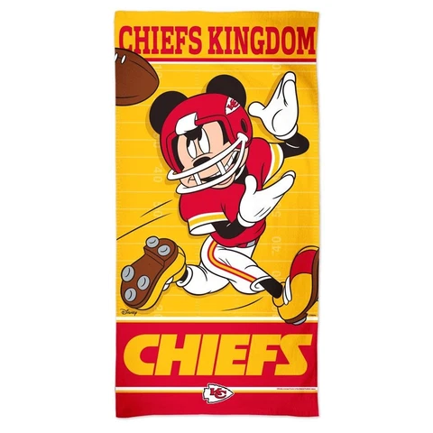 KANSAS CITY CHIEFS KINGDOM MICKEY MOUSE 30"X60" SPECTRA BEACH TOWEL WINCRAFT 👀 Cover