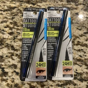 2 Maybelline New York Jet Black 880 Tattoo Studio Ink Pen Liquid Eyeliner New - Picture 1 of 1