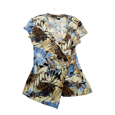 Blusa túnica floral de poliéster/spandex Libra mediana para mujer Foto 1 de 4