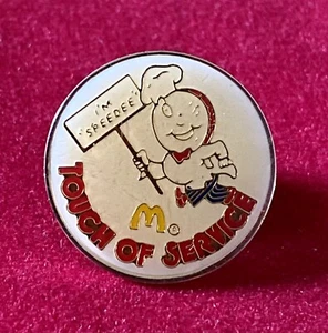 McDonald's I'M Speedee Touch of Service Pinback Button Pin Crew Badge - Picture 1 of 2