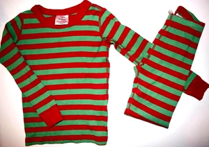EUC HANNA ANDERSSON CHRISTMAS RED STRIPED PAJAMAS L/S SHIRT PANTS SET SIZE 110 5 - Picture 1 of 3