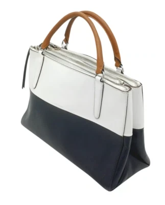 Coach Navy and Chalk Borough Triple Compartment Satchel Zip Closure - Image 1 of 4