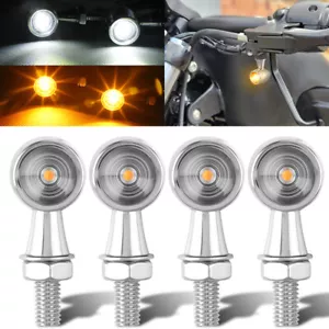 4x Mini señales de giro LED cromadas para motocicleta luz intermitente para Bobber Cafe - Imagen 1 de 12