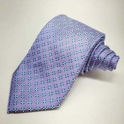 Corbata CHAPS RALPH LAUREN Para Hombre Púrpura Patrón Geométrico Clásica Formal Corbata Foto 1 de 4