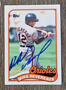 MIKE DEVEREAUX Signed 1989 Topps Traded #23T Baltimore Orioles Autographed Card - Picture 1 of 2