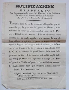 Appalto per provvista generi di marina e fabbrica di Ancona 1844 - Imagen 1 de 2