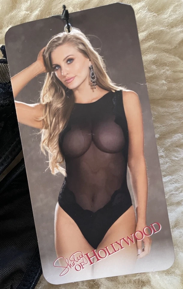 Peluche Shirley of Hollywood Cuello Alto Malla y Encaje Elástico Nuevo Talla Pequeña Negro Foto 1 de 4