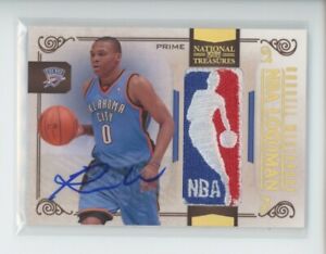 RUSSELL WESTBROOK AUTO JERSEY LOGO PATCH 1/1 2009-10 NATIONAL TREASURES LOGOMAN