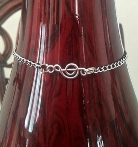 Nota musical Llave de agudos Acero inoxidable Tobillo Cadena Pulsera Mujer Pie - Imagen 1 de 1
