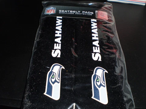 2PC NFL Seattle Seahawks  Car Truck Bag Seat Belt Pads / Shoulder Pads Covers Cover
