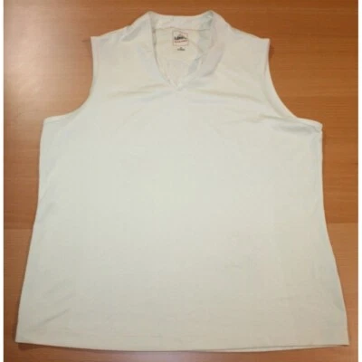 Camisa Top Mujer Ashworth WS Weather System Golf Sin Mangas Cuello en V Mediana Marfil Foto 1 de 4